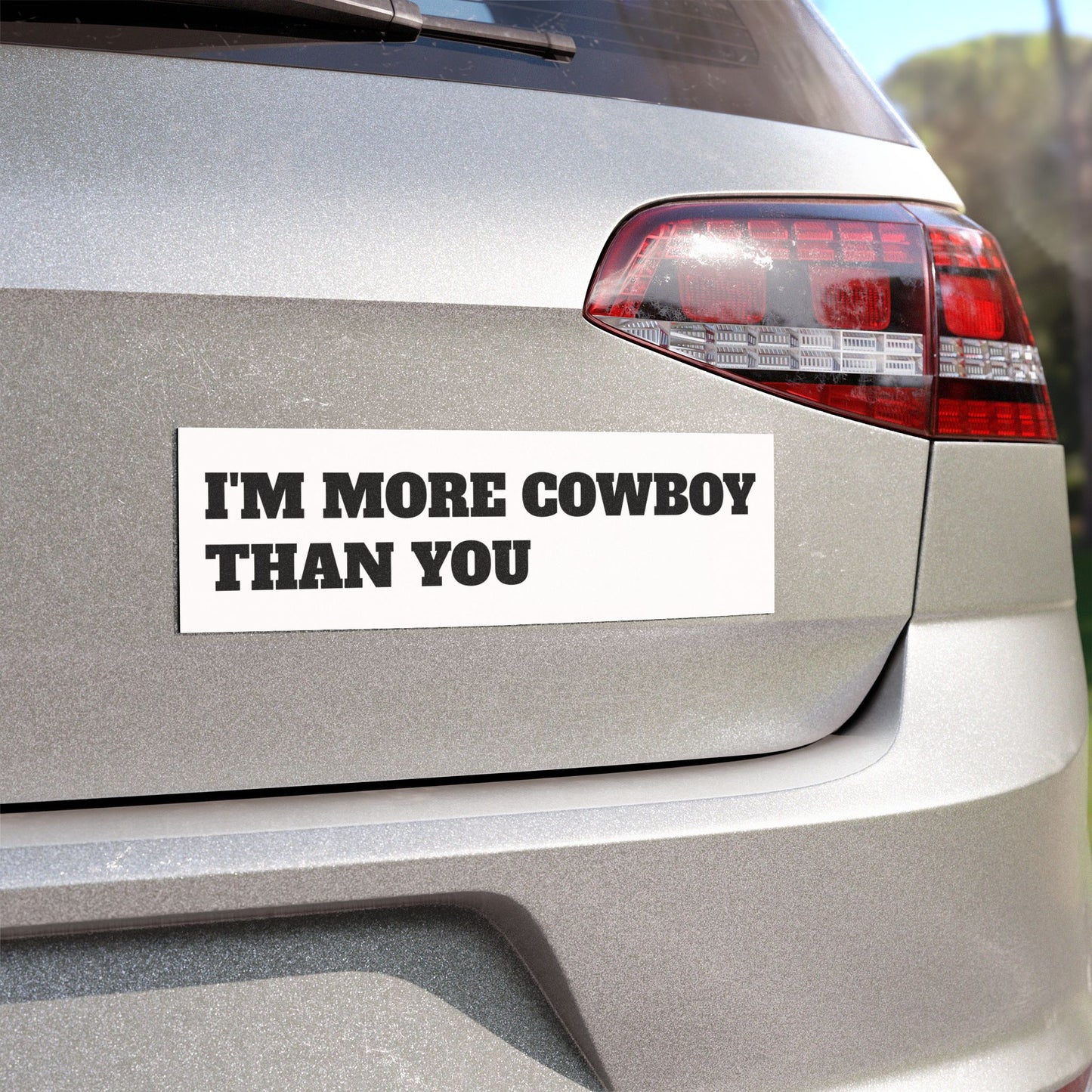 Cowboy Pride Car Magnet - I'm More Cowboy Than You - Durable Automotive Decor