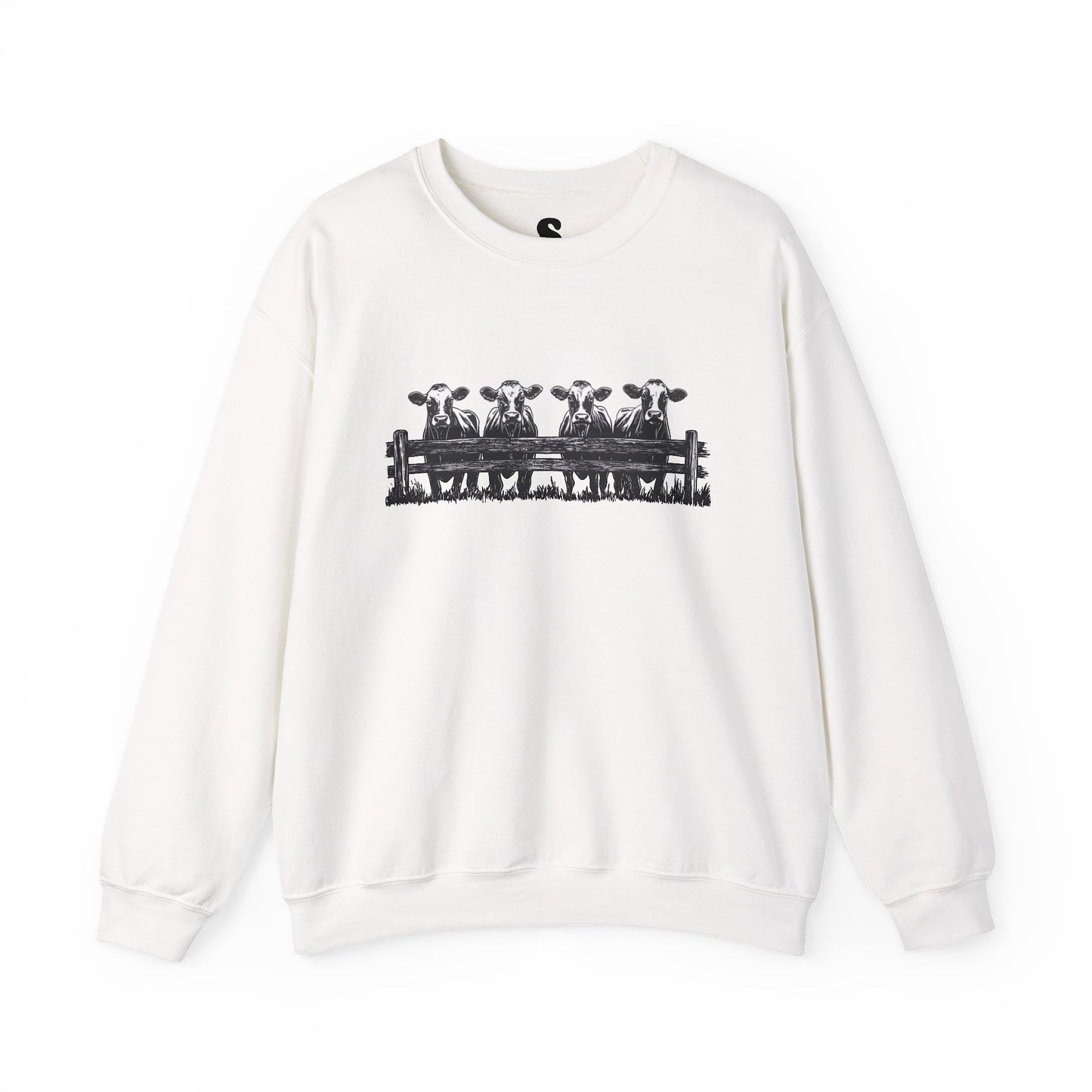 Fun Cow Illustration Crewneck Sweatshirt - Cozy Unisex Design