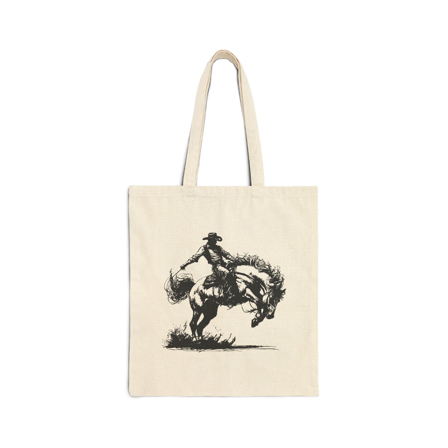 Western Cowboy Canvas Tote Bag - Stylish and Durable for Everyday Use