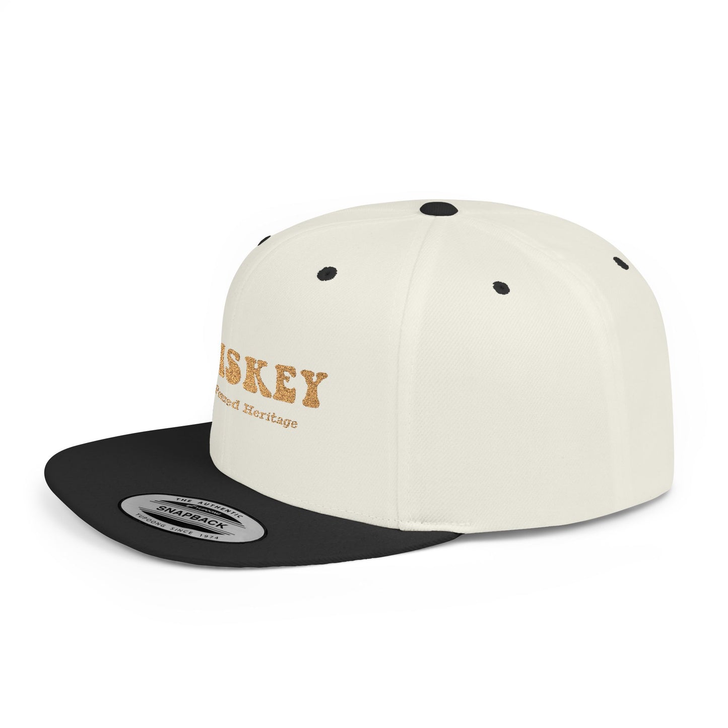 Whiskey Hand Poured Heritage Flat Bill Snapback Hat