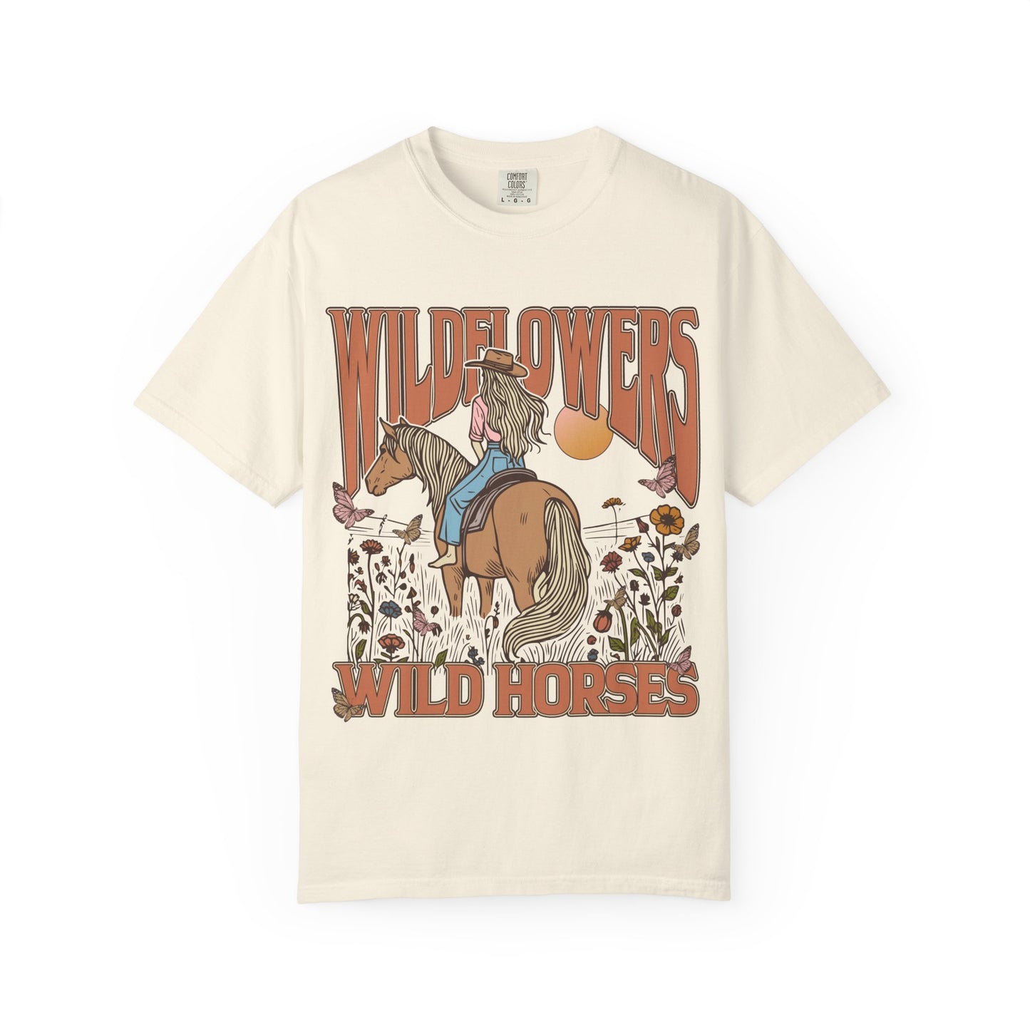 Wildflower Vintage Unisex T-Shirt - Horse & Nature Graphic Tee