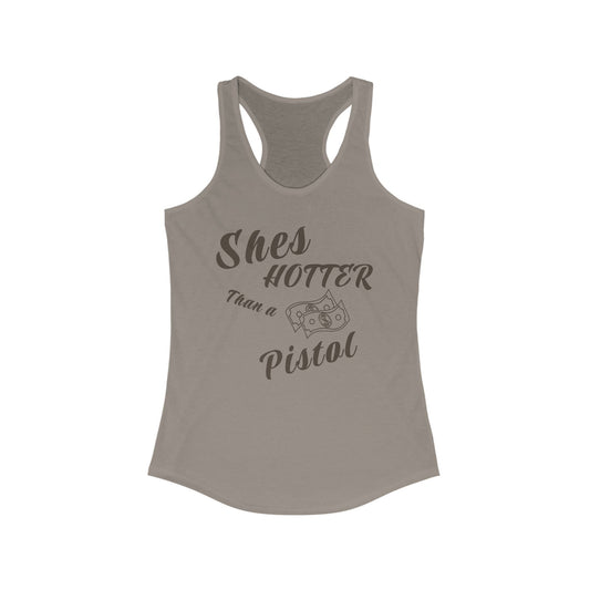 Women's Graphic Tank Top - She's Hotter Than a Pistol, Summer Fashion, Casual Wear, Workout Shirt, Gift Idea, Trendy Sleeveless Tee