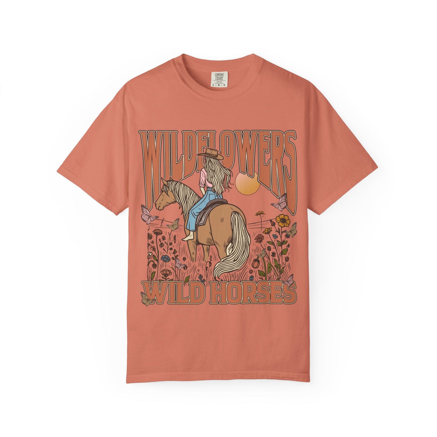 Wildflower Vintage Unisex T-Shirt - Horse & Nature Graphic Tee