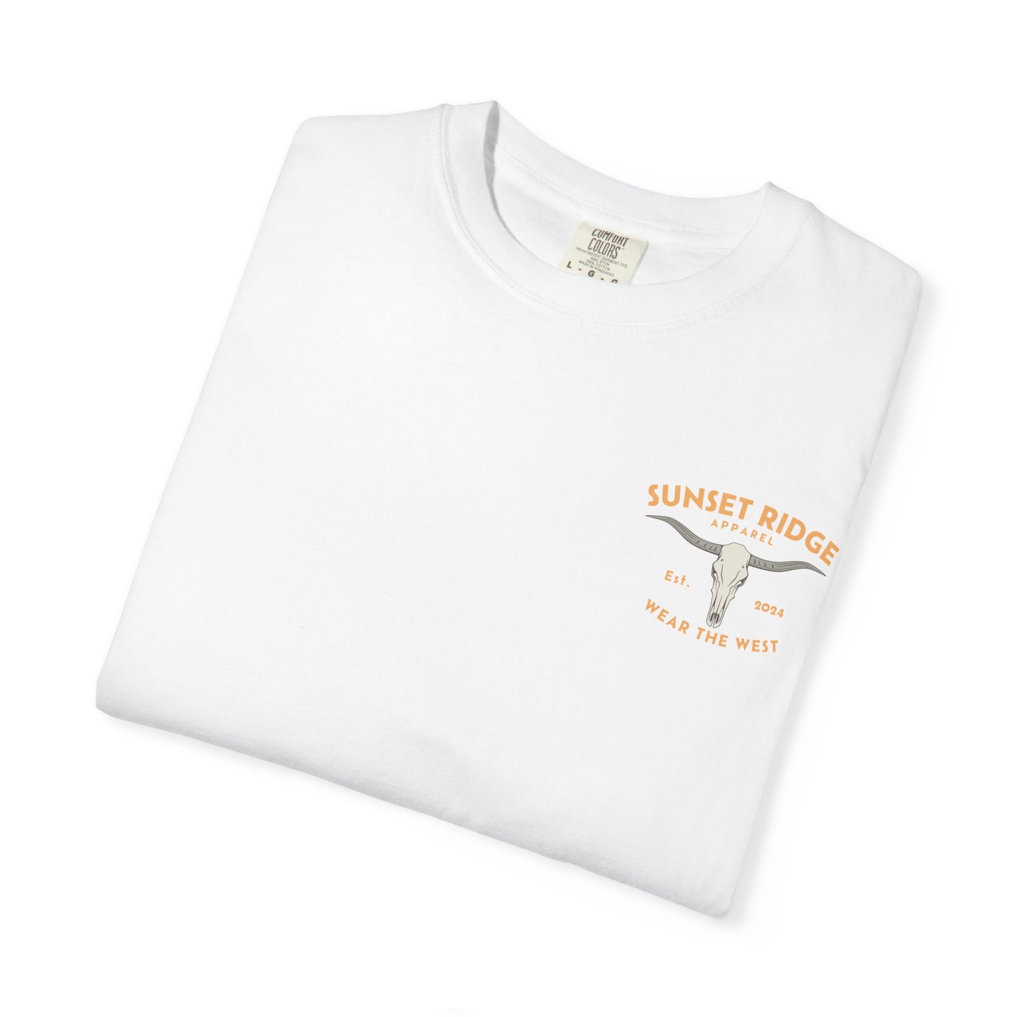 Unisex Garment-Dyed T-Shirt - Sunset Ridge Outrider Rodeo Graphic Tee