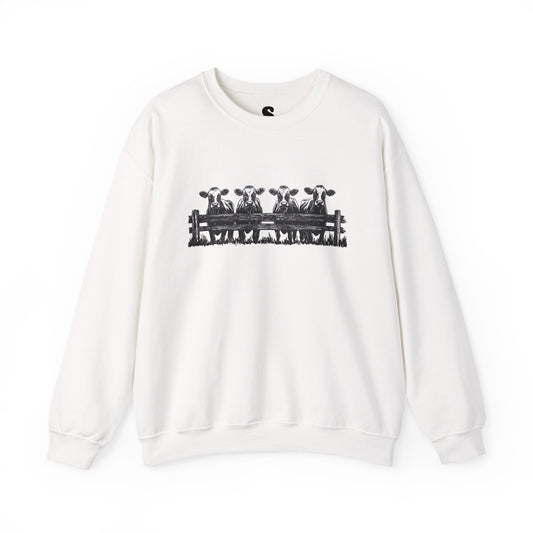 Fun Cow Illustration Crewneck Sweatshirt - Cozy Unisex Design