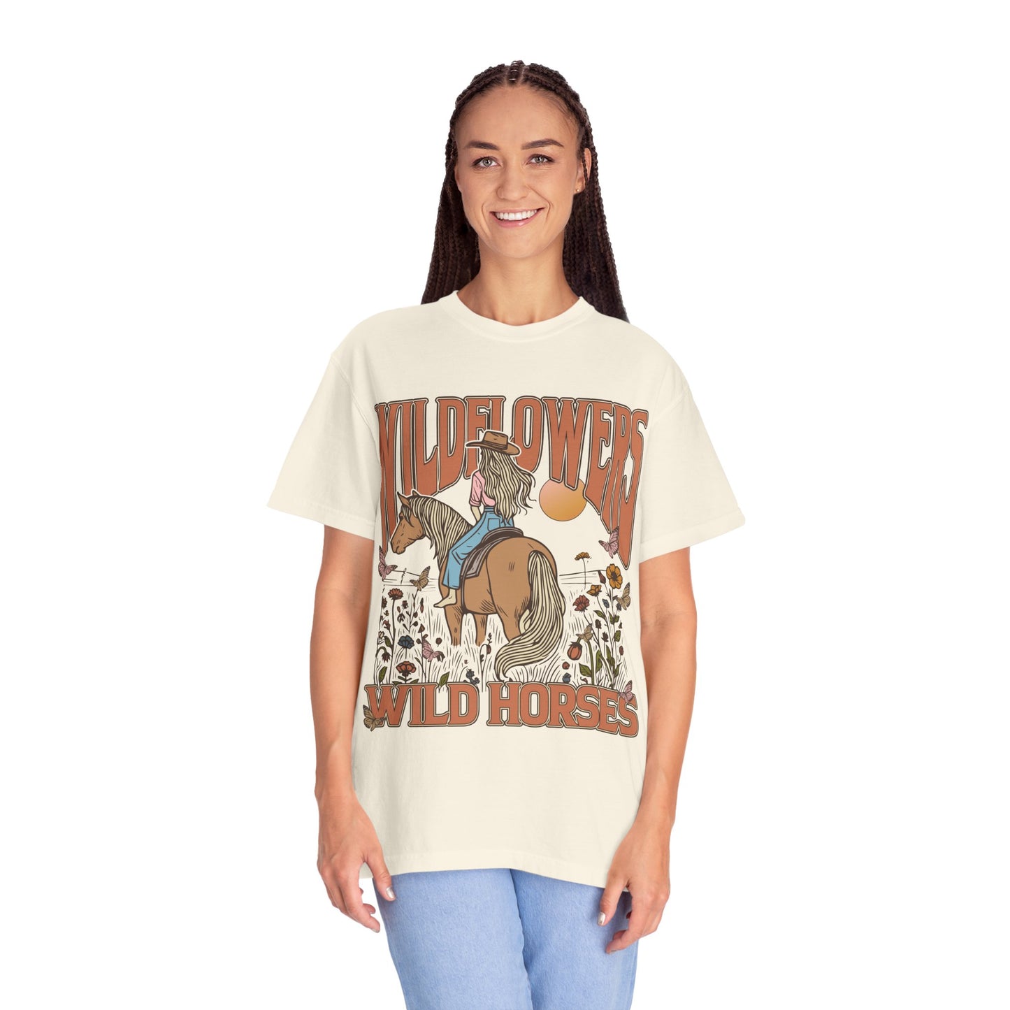 Wildflower Vintage Unisex T-Shirt - Horse & Nature Graphic Tee