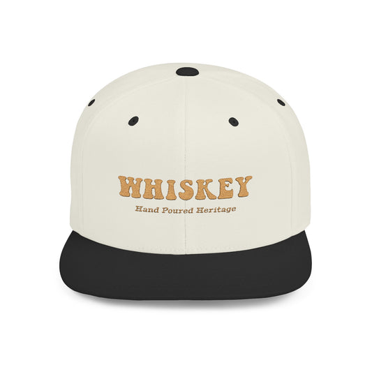 Whiskey Hand Poured Heritage Flat Bill Snapback Hat