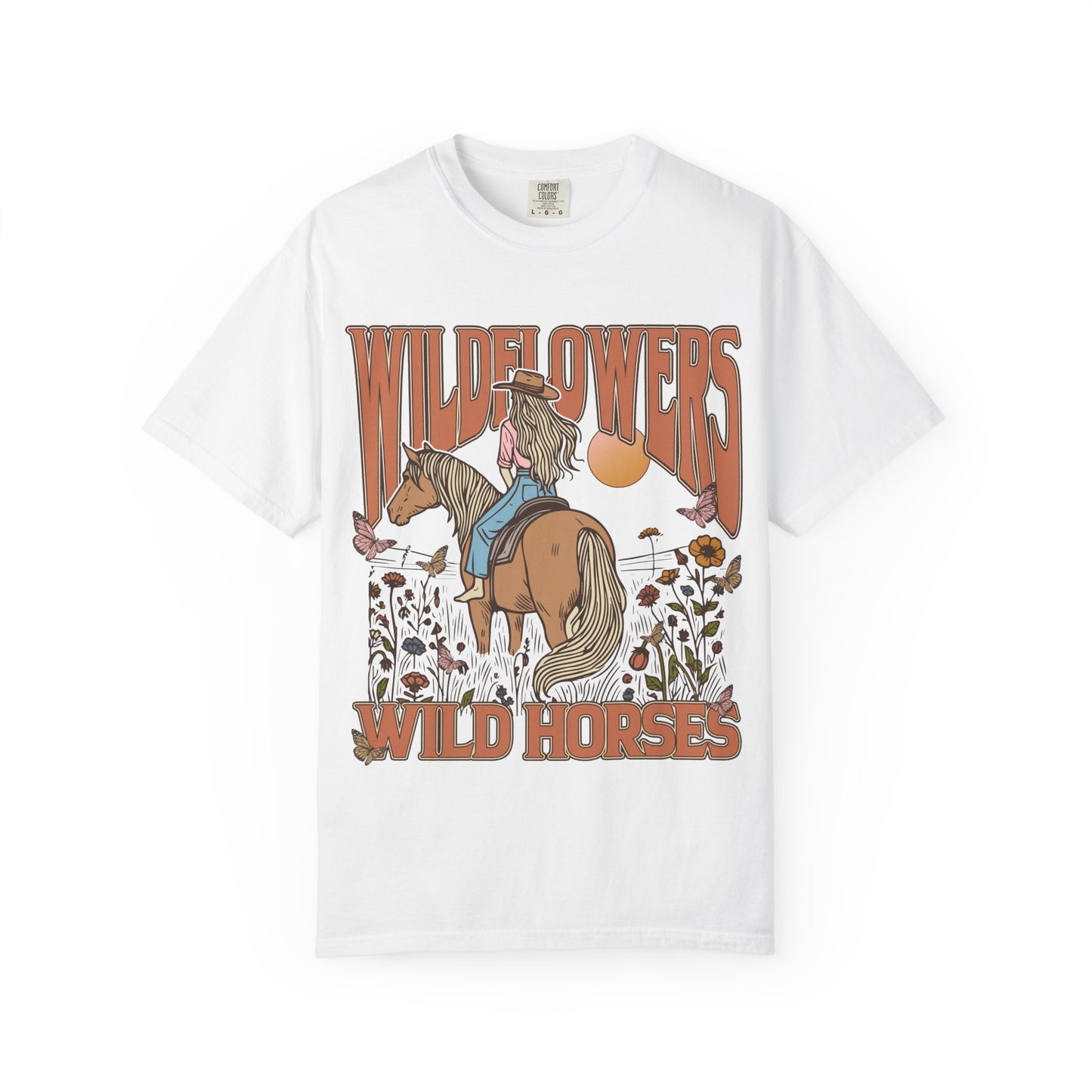 Wildflower Vintage Unisex T-Shirt - Horse & Nature Graphic Tee