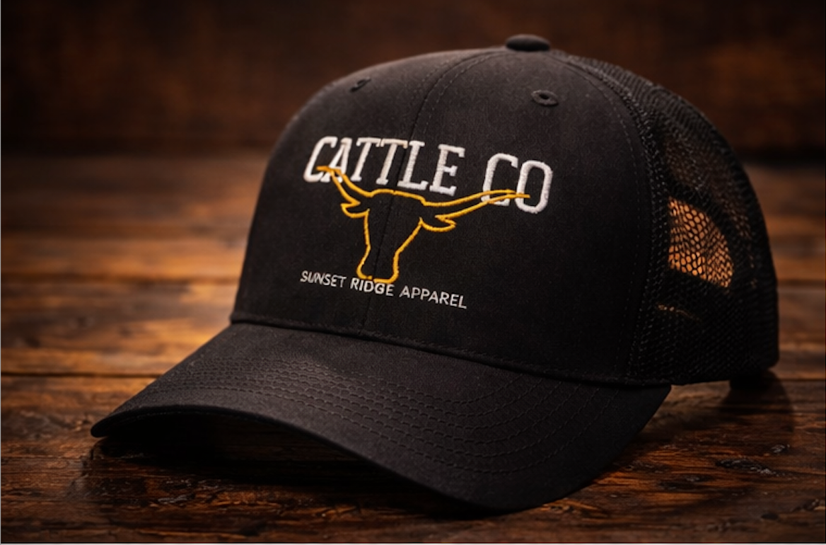 Cattle Co. Longhorn Trucker Cap — Western Snapback Hat