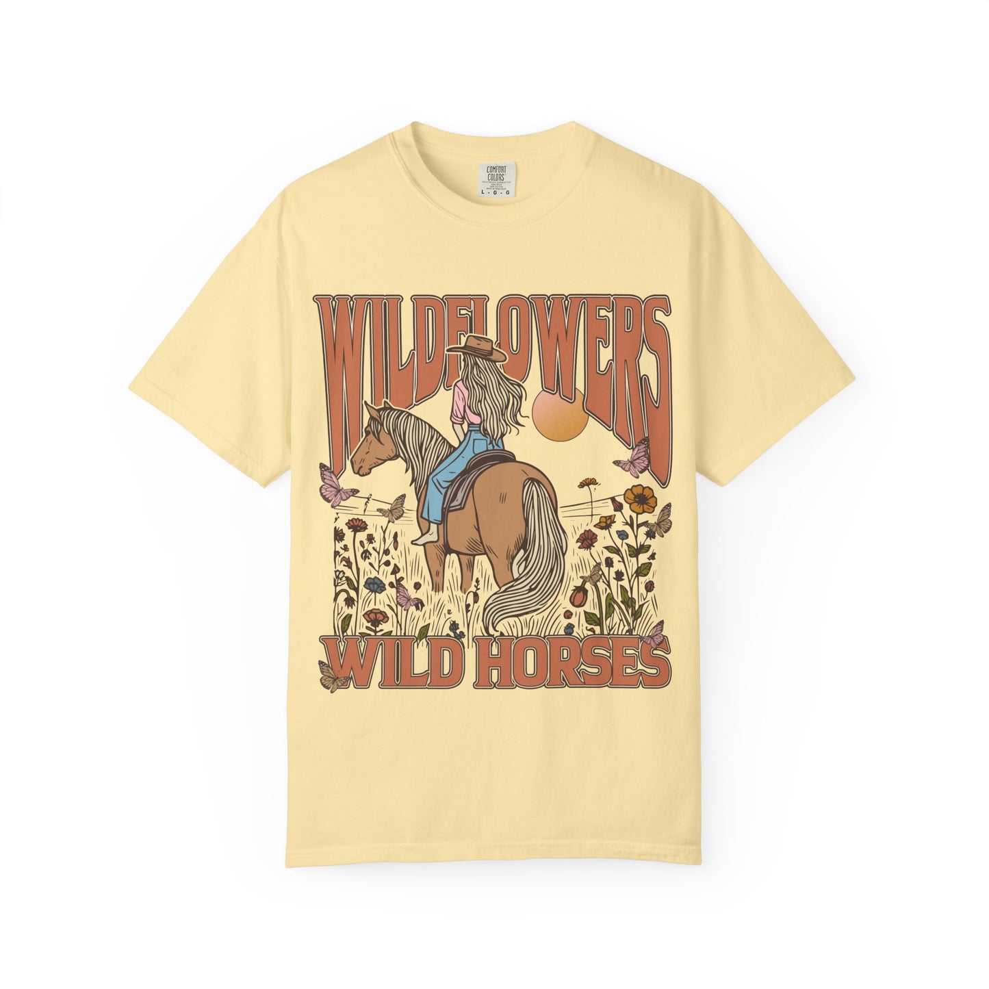 Wildflower Vintage Unisex T-Shirt - Horse & Nature Graphic Tee