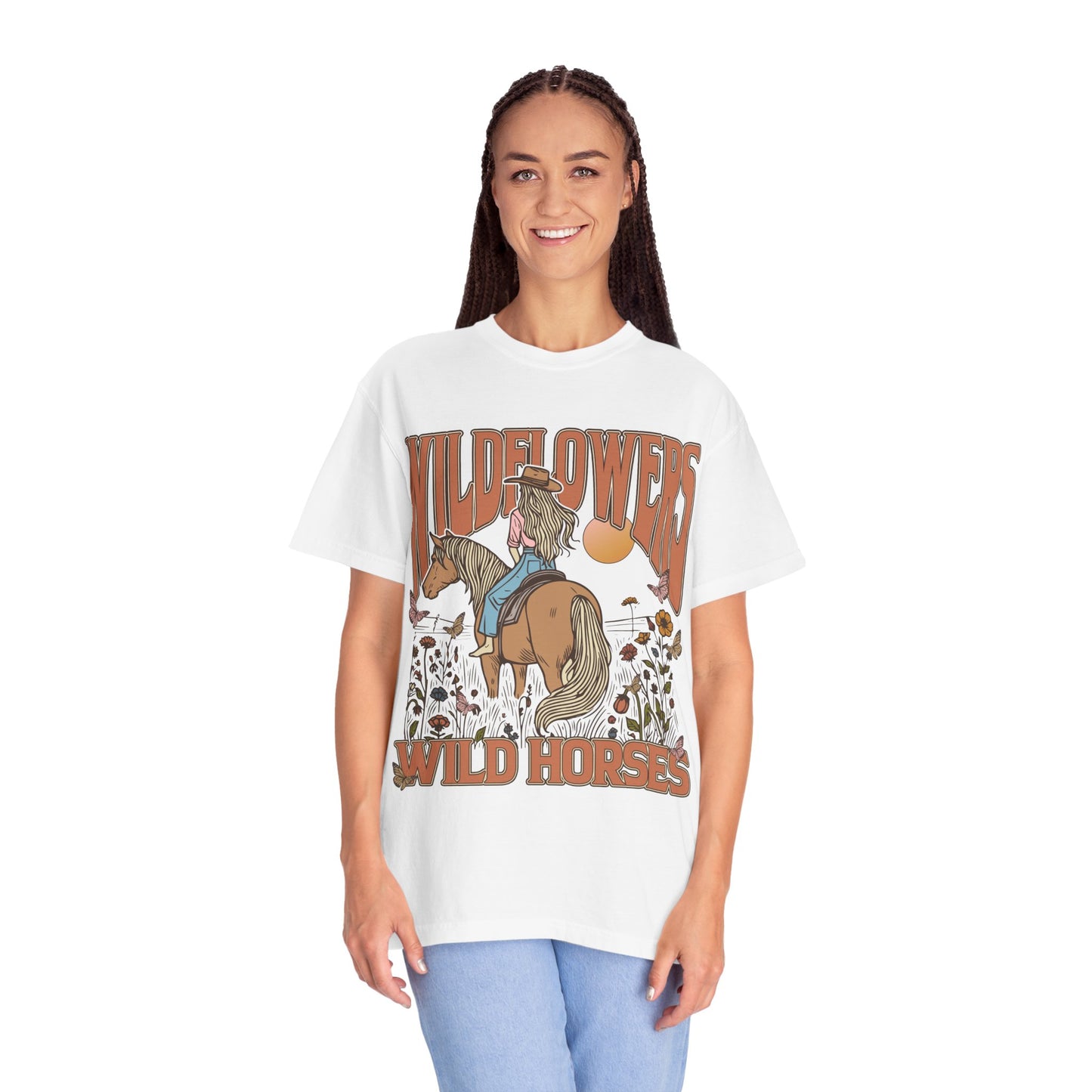 Wildflower Vintage Unisex T-Shirt - Horse & Nature Graphic Tee