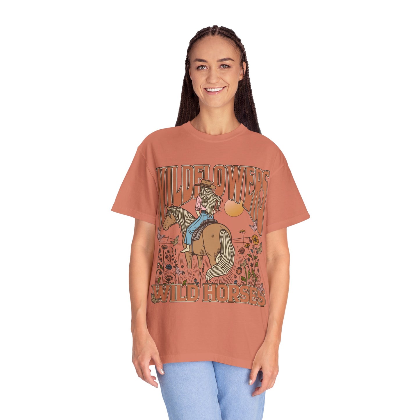 Wildflower Vintage Unisex T-Shirt - Horse & Nature Graphic Tee