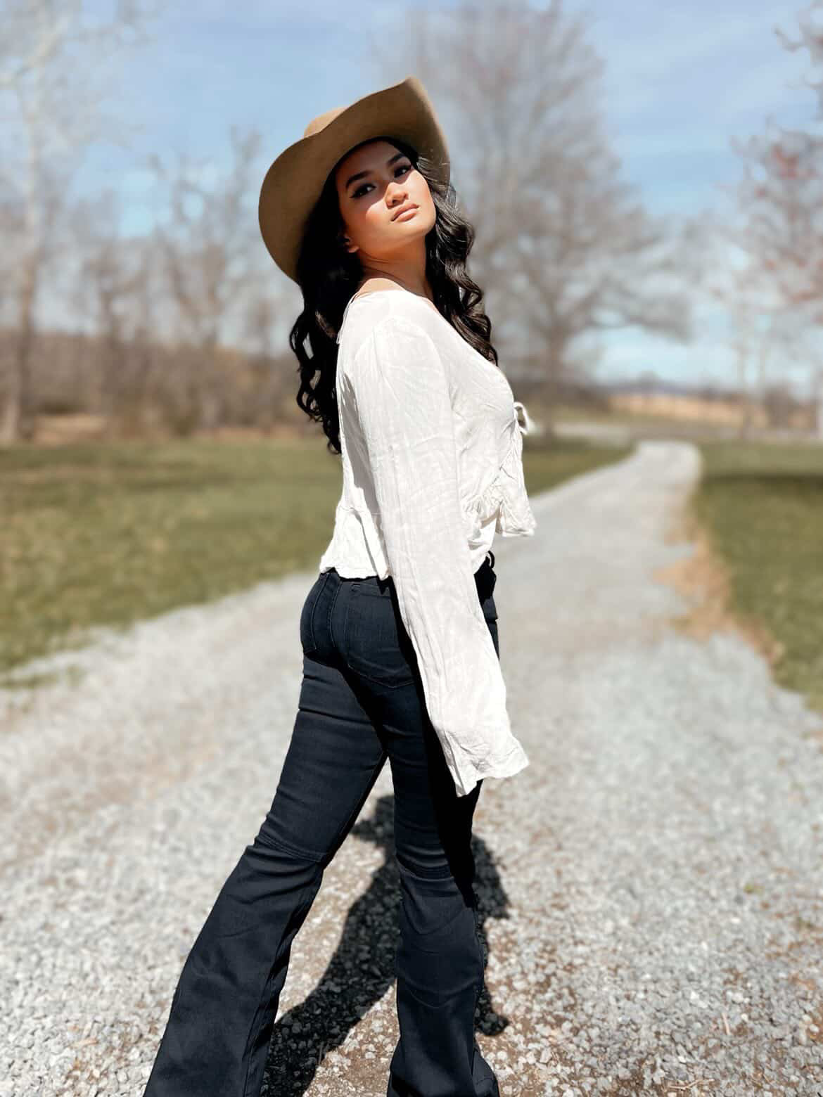Vintage Wash High-Waisted Flare Jeans