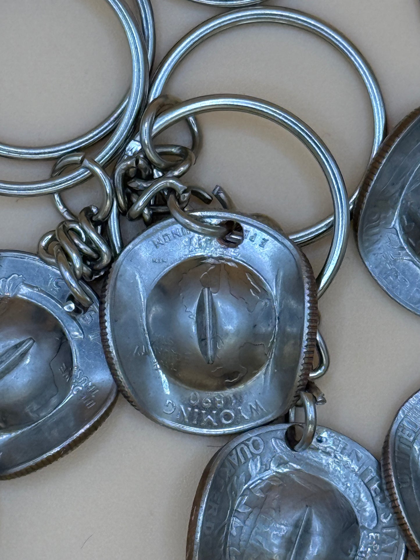 Western Cowboy Quarter Key Chains