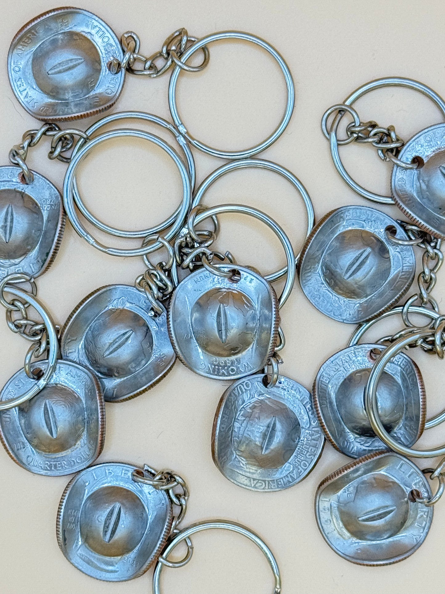Western Cowboy Quarter Key Chains
