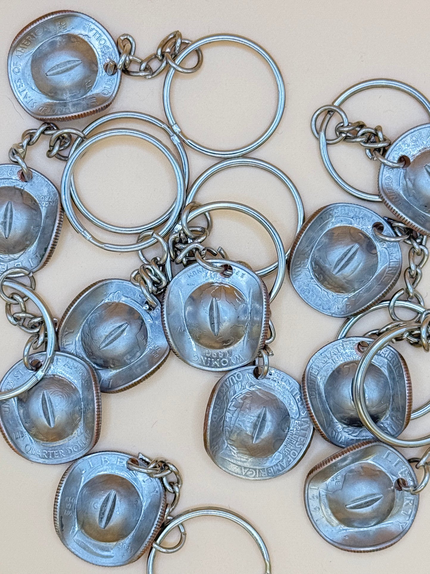 Western Cowboy Quarter Key Chains